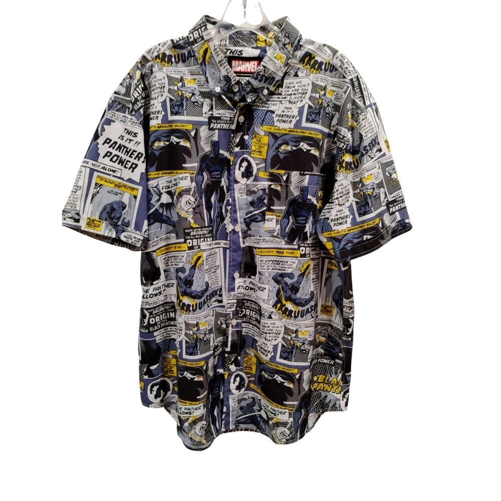 RSVLTS Marvel Black Panther "The Panther Follows" Mens Shirt XL